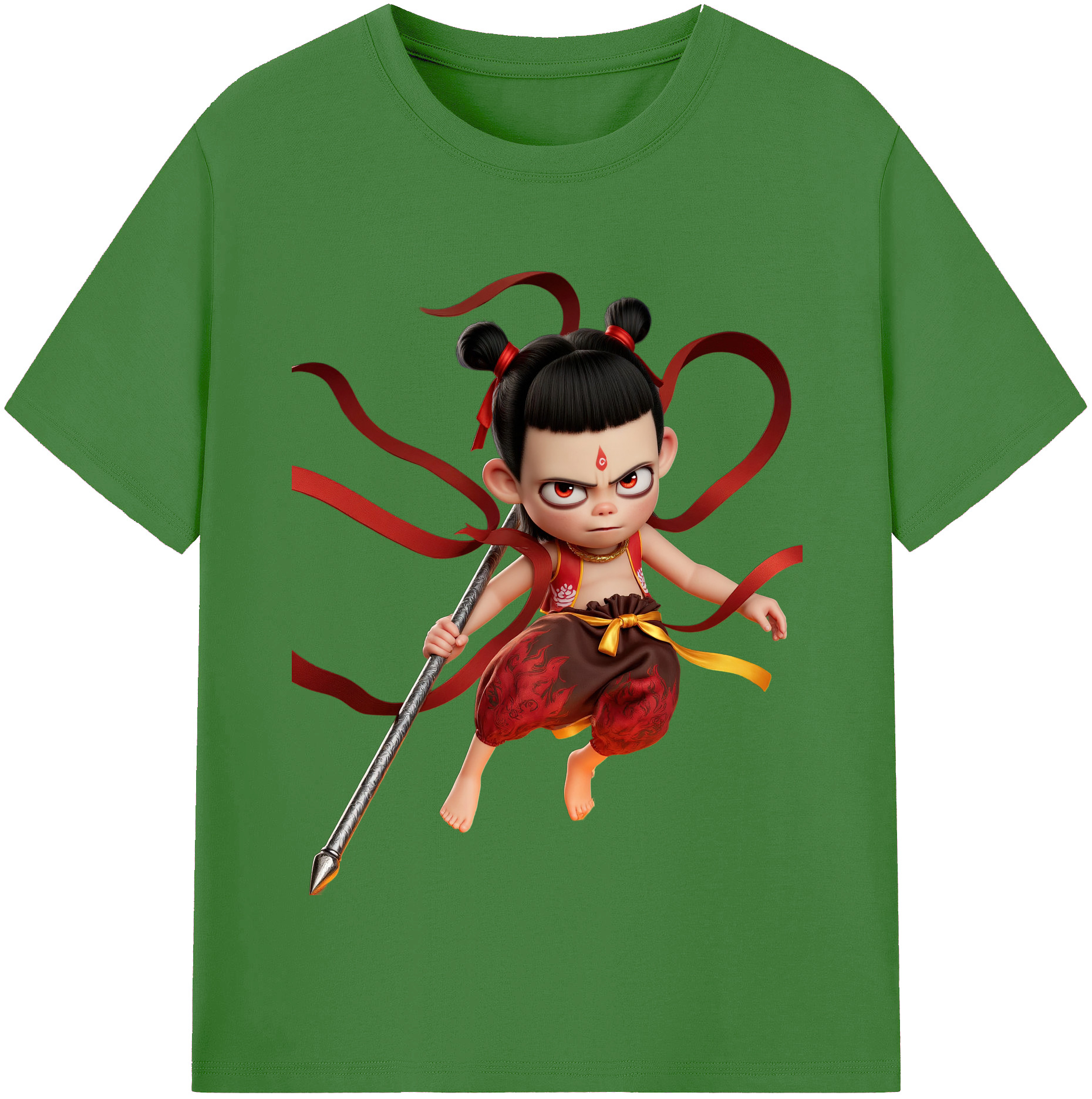 （画像用） Ne Zha 2 ナタ 魔童の大暴れ レディースカジュアルプリントTシャツ（綿100％）